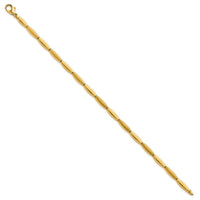 14k Brushed and Polished Fancy Bar Link 4mm Bracelet-SF3214-7.5