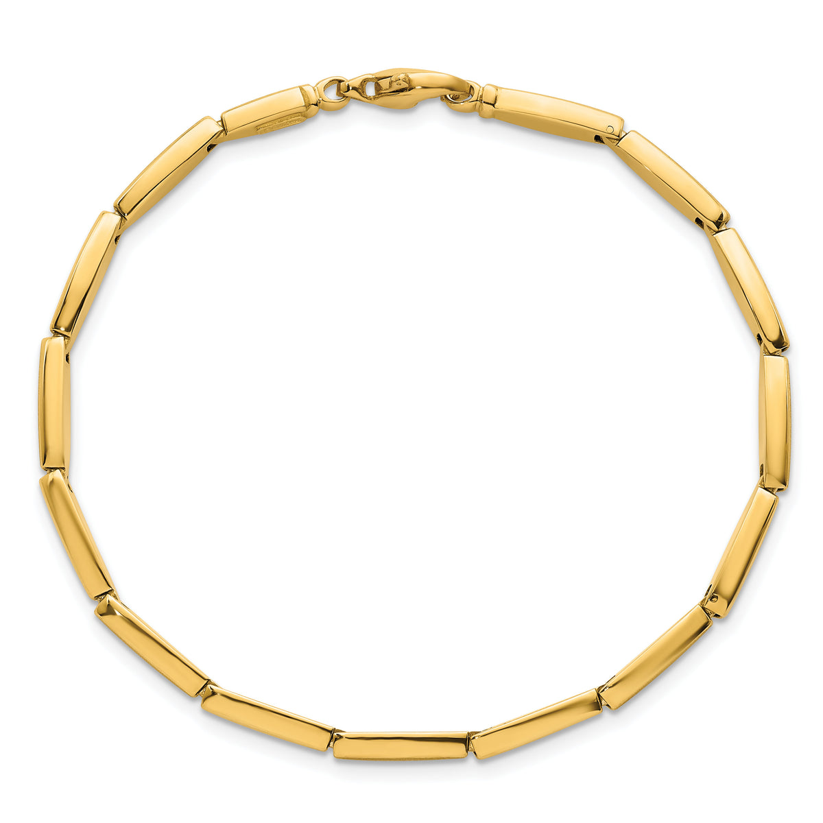 14k Brushed and Polished Fancy Bar Link 4mm Bracelet-SF3214-7.5
