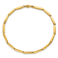 14k Brushed and Polished Fancy Bar Link 4mm Bracelet-SF3214-7.5