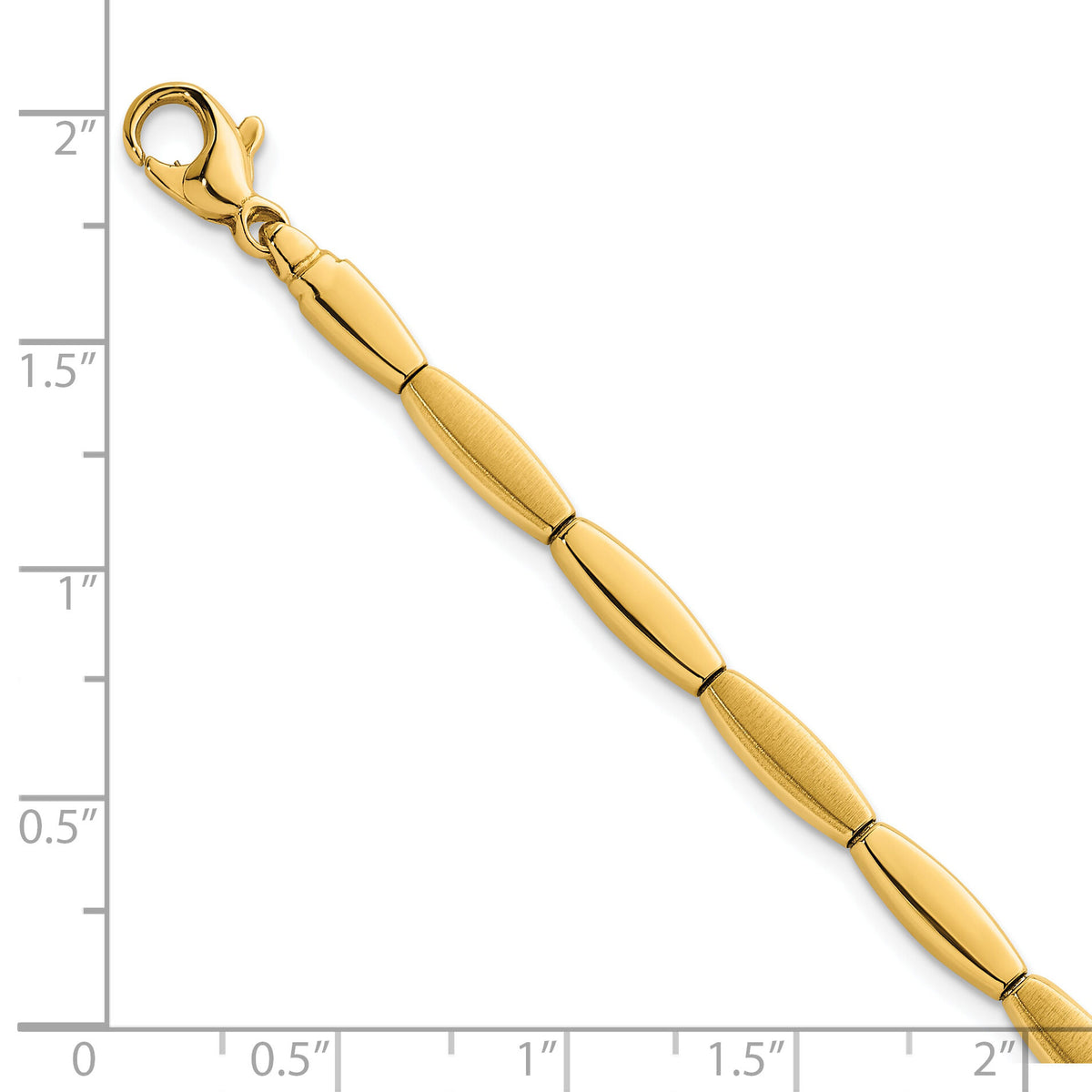 14k Brushed and Polished Fancy Bar Link 4mm Bracelet-SF3214-7.5