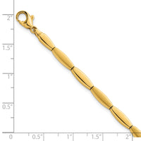 14k Brushed and Polished Fancy Bar Link 4mm Bracelet-SF3214-7.5