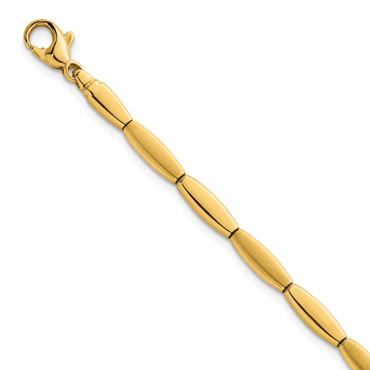 14k Brushed and Polished Fancy Bar Link 4mm Bracelet-SF3214-7.5