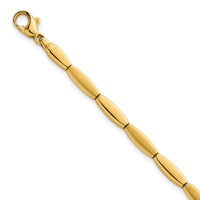 14k Brushed and Polished Fancy Bar Link 4mm Bracelet-SF3214-7.5