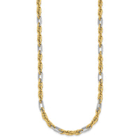 14k w/White Rhodium Polished Fancy Link 18in Necklace-SF3218-18