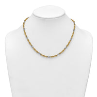 14k w/White Rhodium Polished Fancy Link 18in Necklace-SF3218-18