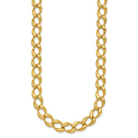 14k Brushed and Polished Fancy Link 9mm Necklace-SF3219-17