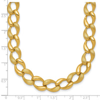 14k Brushed and Polished Fancy Link 9mm Necklace-SF3219-17
