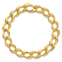 14k Brushed and Polished Fancy Link 9mm Bracelet-SF3219-7