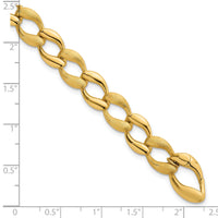 14k Brushed and Polished Fancy Link 9mm Bracelet-SF3219-7