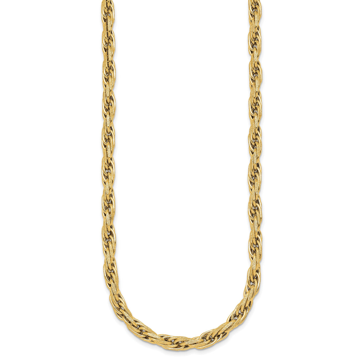 14k Polished And Textured Flat Rope Chain 18.25in Necklace-SF3220-18.25