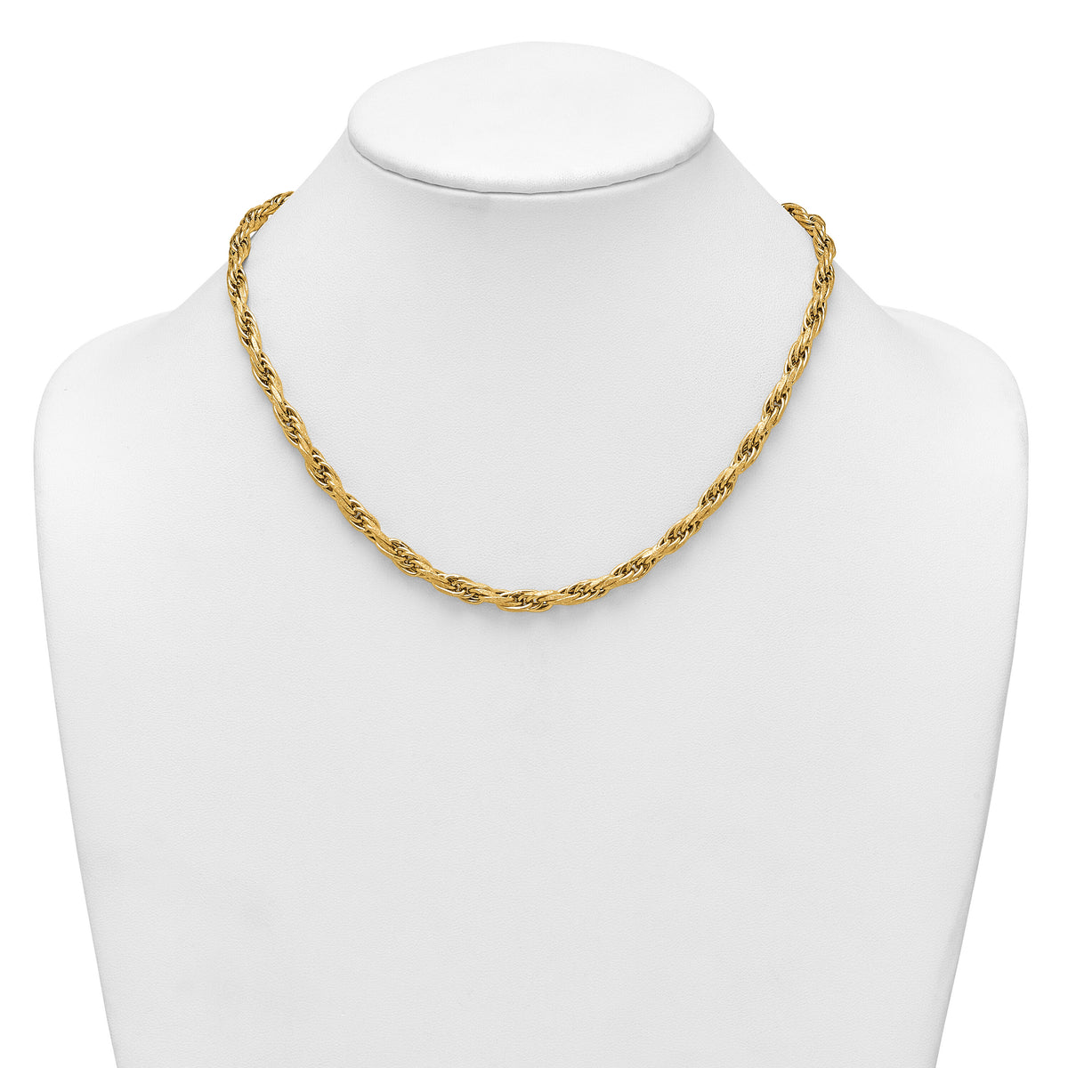 14k Polished And Textured Flat Rope Chain 18.25in Necklace-SF3220-18.25