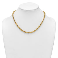 14k Polished And Textured Flat Rope Chain 18.25in Necklace-SF3220-18.25