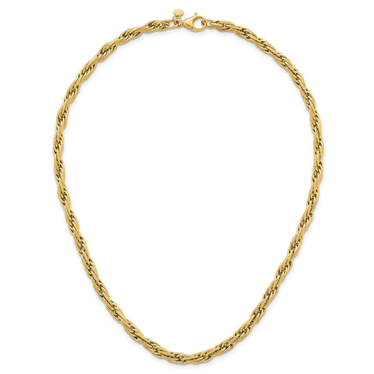 14k Polished And Textured Flat Rope Chain 18.25in Necklace-SF3220-18.25