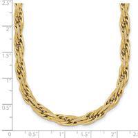 14k Polished And Textured Flat Rope Chain 18.25in Necklace-SF3220-18.25