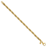 14k Polished And Textured Flat Rope Chain 7.5in Bracelet-SF3220-7.5