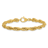 14k Polished And Textured Flat Rope Chain 7.5in Bracelet-SF3220-7.5