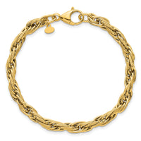 14k Polished And Textured Flat Rope Chain 7.5in Bracelet-SF3220-7.5
