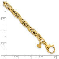14k Polished And Textured Flat Rope Chain 7.5in Bracelet-SF3220-7.5