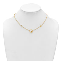 14k Polished Paper Clip Link Circles 16.75in Necklace-SF3222-16.75