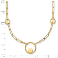 14k Polished Paper Clip Link Circles 16.75in Necklace-SF3222-16.75