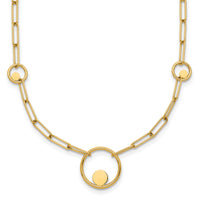 14k Polished Paper Clip Link Circles 16.75in Necklace-SF3222-16.75