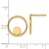 14k Polished Circle Post Earrings-SF3222E