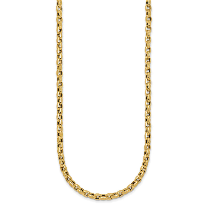 14k Polished 17.25in Fancy Textured Open Link Necklace-SF3223-17.25
