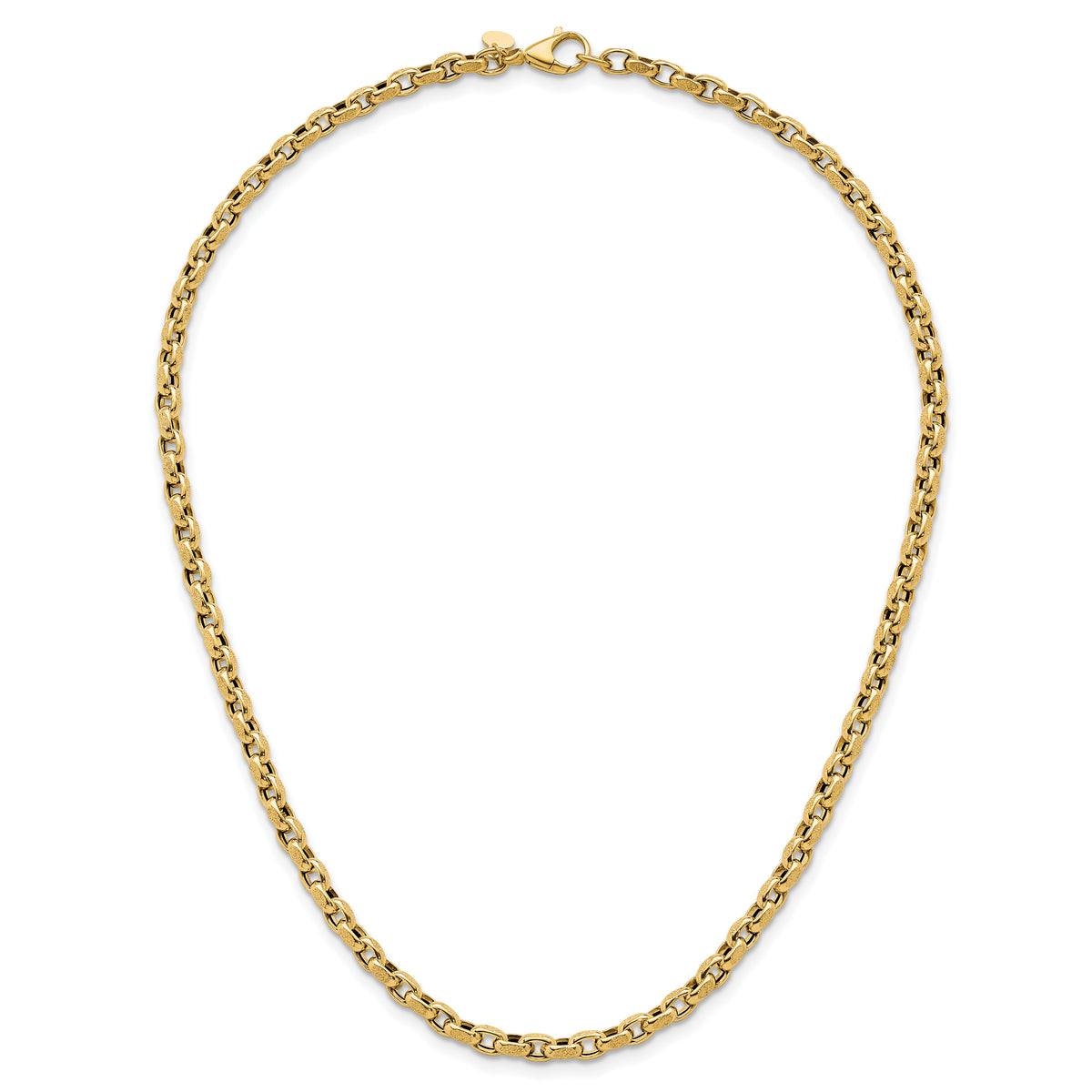 14k Polished 17.25in Fancy Textured Open Link Necklace-SF3223-17.25