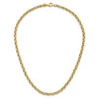 14k Polished 17.25in Fancy Textured Open Link Necklace-SF3223-17.25