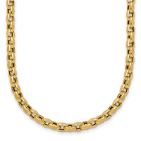 14k Polished 17.25in Fancy Textured Open Link Necklace-SF3223-17.25