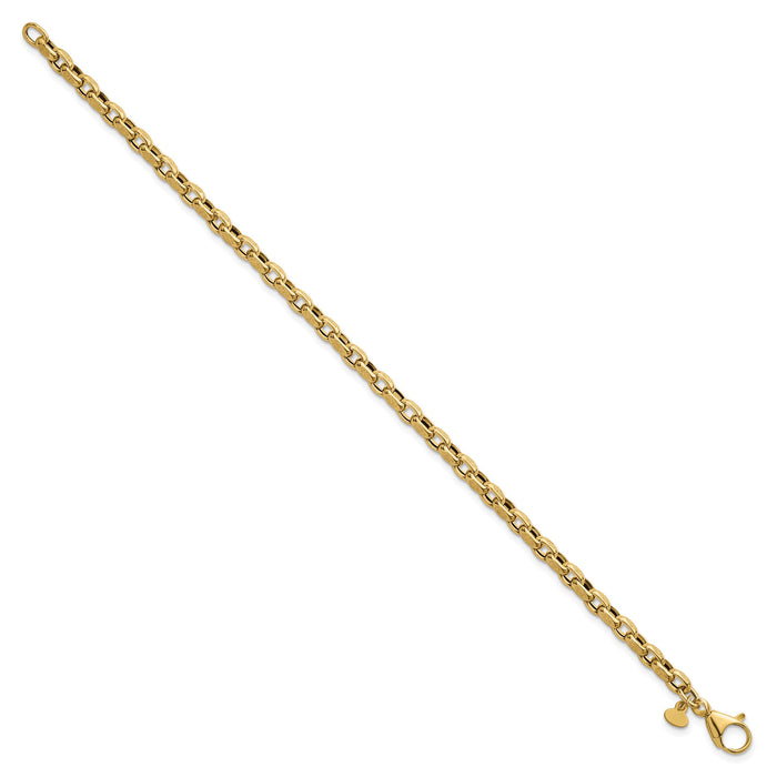 14k Polished 7.75in Fancy Textured Open Link Bracelet-SF3223-7.75