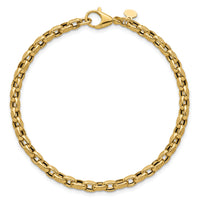 14k Polished 7.75in Fancy Textured Open Link Bracelet-SF3223-7.75