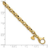14k Polished 7.75in Fancy Textured Open Link Bracelet-SF3223-7.75