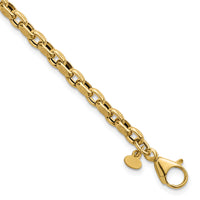 14k Polished 7.75in Fancy Textured Open Link Bracelet-SF3223-7.75