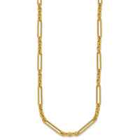 14K Polished and Textured 18in Fancy Link Toggle Necklace-SF3224-18