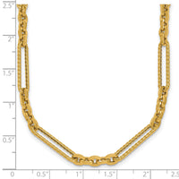 14K Polished and Textured 18in Fancy Link Toggle Necklace-SF3224-18