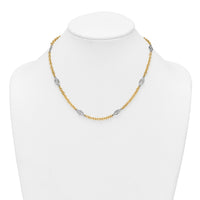 14k Two-tone Polished Fancy Chain 6.5mm Necklace-SF3225-18