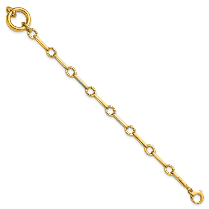 14k Polished 7.75in Fancy Link with Circle Bracelet-SF3226-7.75