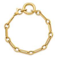 14k Polished 7.75in Fancy Link with Circle Bracelet-SF3226-7.75