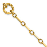 14k Polished 7.75in Fancy Link with Circle Bracelet-SF3226-7.75