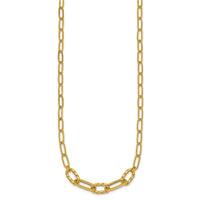 14K Polished Fancy 18in Paperclip Necklace-SF3228-18