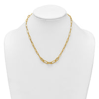 14K Polished Fancy 18in Paperclip Necklace-SF3228-18