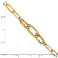 14K Polished Fancy 7.5in Paperclip Bracelet-SF3228-7.5
