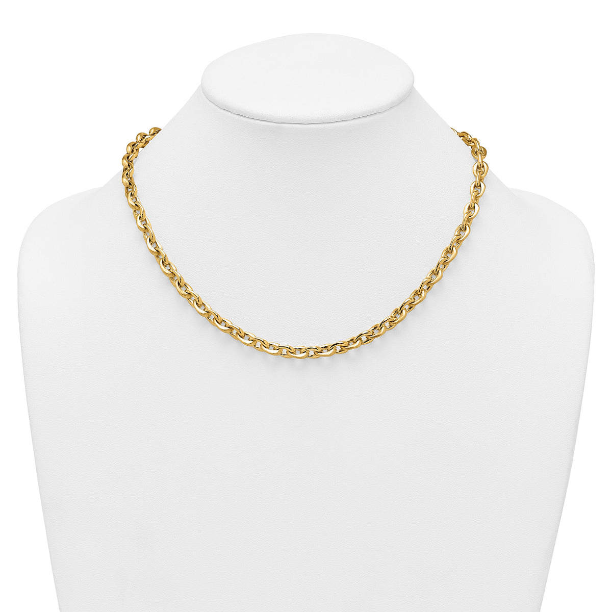 14k Polished And Brushed Chain 6.75mm Necklace-SF3229-18