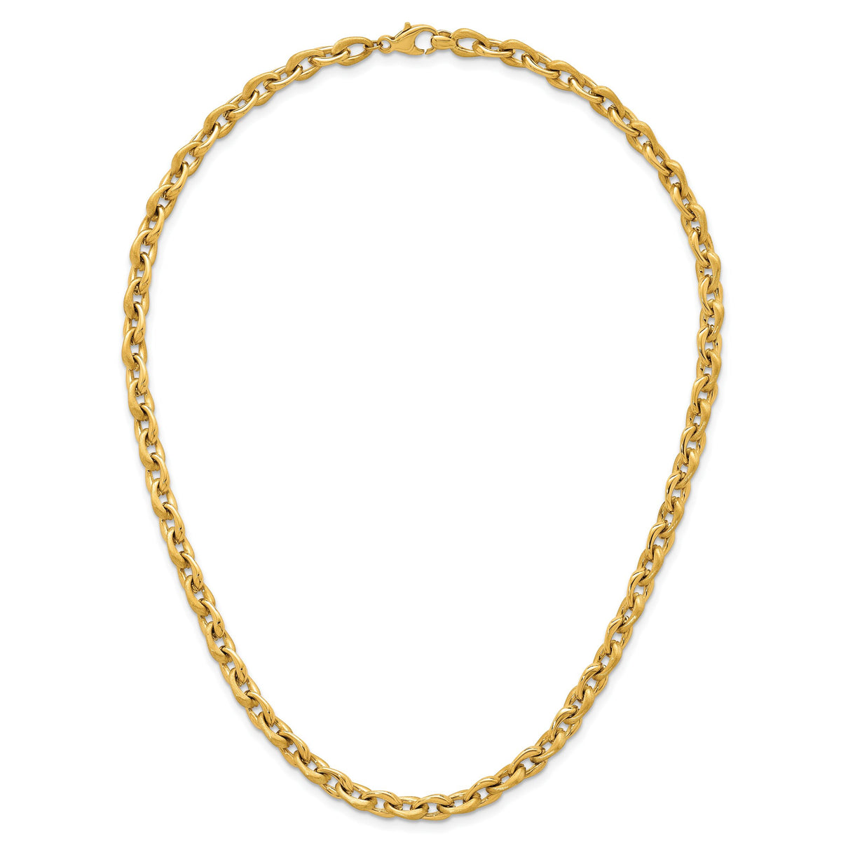 14k Polished And Brushed Chain 6.75mm Necklace-SF3229-18