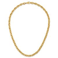 14k Polished And Brushed Chain 6.75mm Necklace-SF3229-18