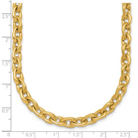 14k Polished And Brushed Chain 6.75mm Necklace-SF3229-18
