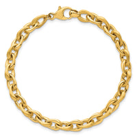 14k Polished And Brushed Chain 6.75mm Bracelet-SF3229-7.5