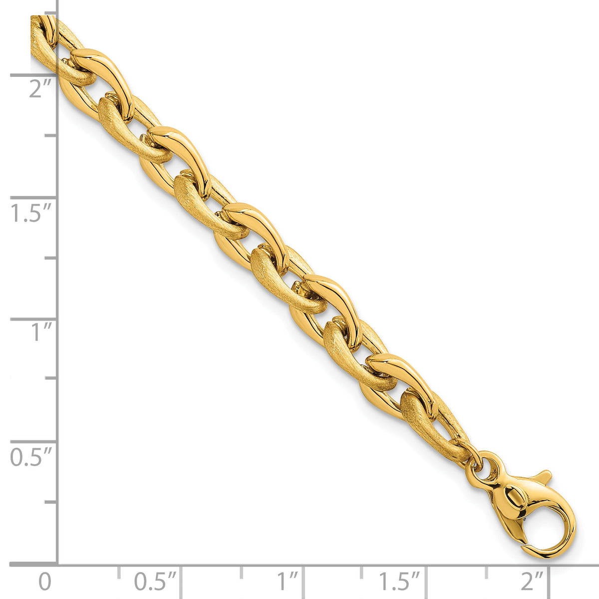 14k Polished And Brushed Chain 6.75mm Bracelet-SF3229-7.5