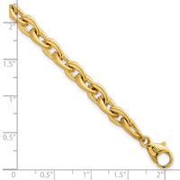 14k Polished And Brushed Chain 6.75mm Bracelet-SF3229-7.5